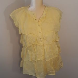 Nine West Medium yellow 4 tier blouse